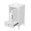 Meuble-lavabo de 20 po avec lavabo, armoire, tablette de porte, patins réglables, blanc | Idée cadeau