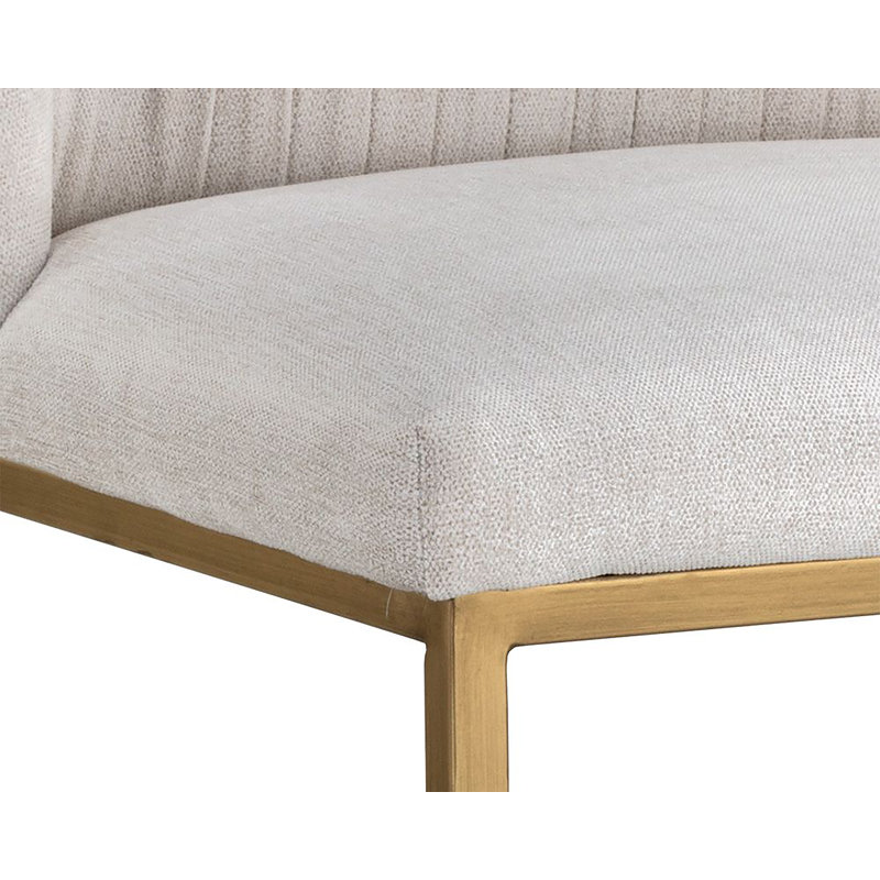 Nevin Upholstered Stool with Metal Frame, Light Gray, Counter Stool (26" Seat Height)
