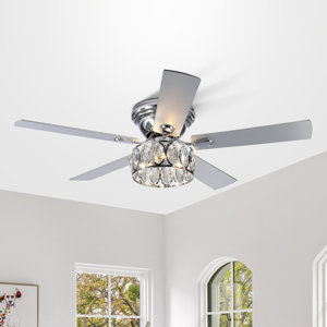 52'' Iris 5 - Blade Standard Ceiling Fan with Remote Control and Light Kit Included