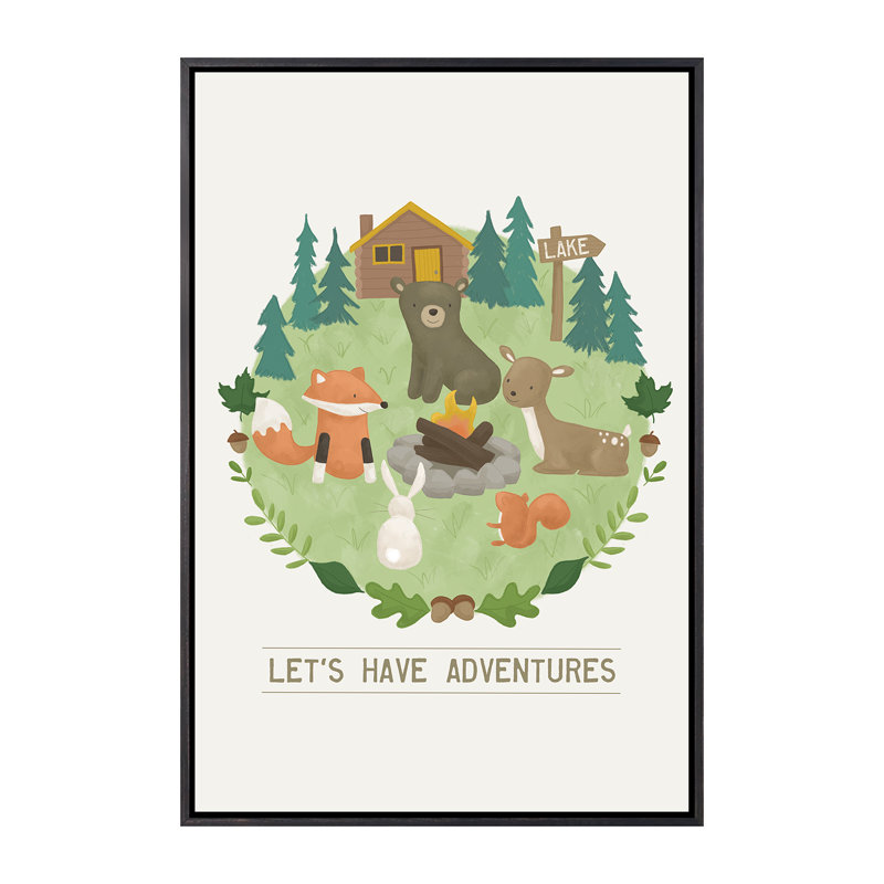 «Forest Adventure II» par Dana Saulnier - impression d'art graphique, Pas de tapis, H 26 po x l 18 po x 1,5 po