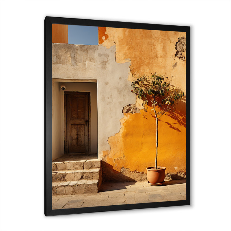 Italie, paysage d'imitation I sur toile, Cadre simple noir, H 20 po x l 12 po x P 1 po