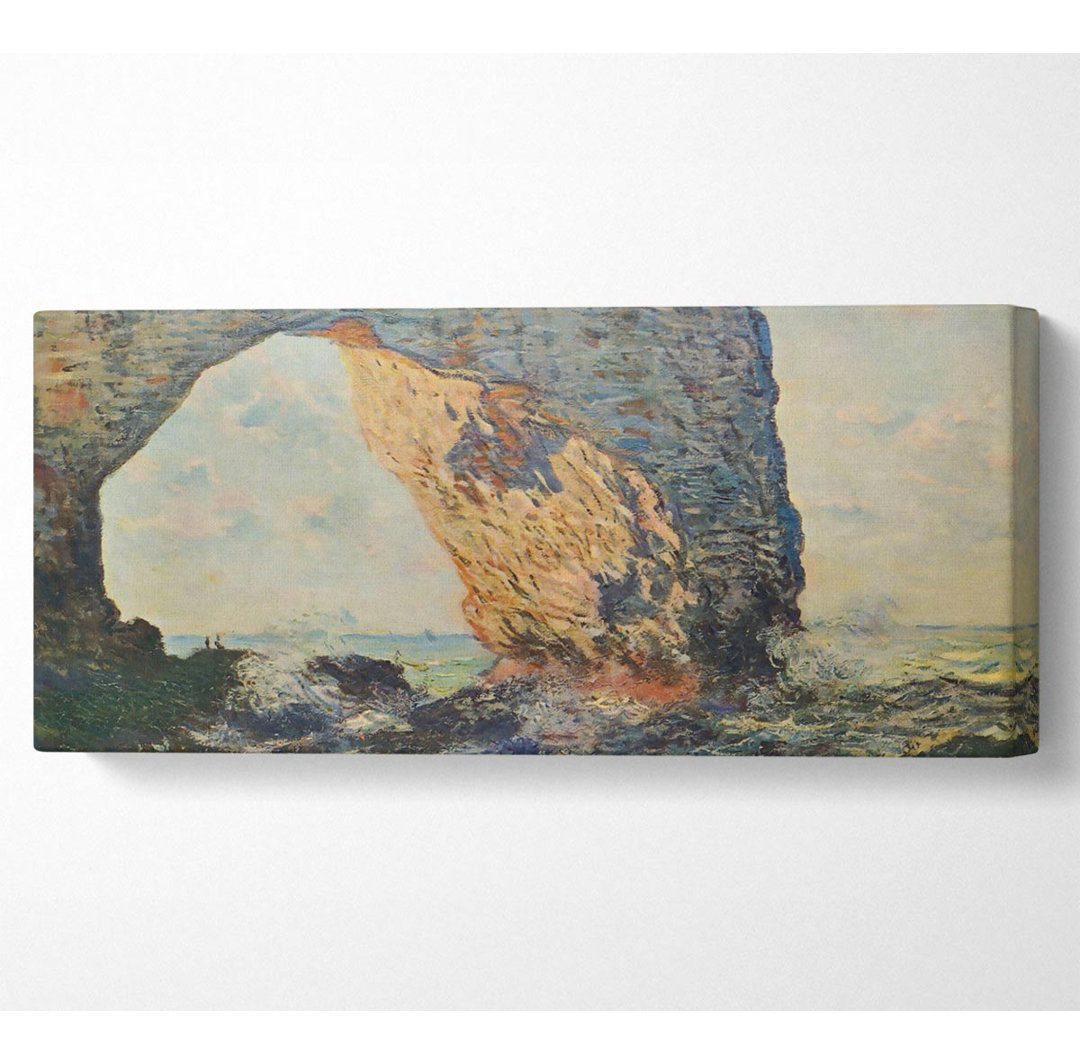 Monet die felsigen Klippen von Etretat La Porte Man 1 - Wrapped Canvas Art Prints