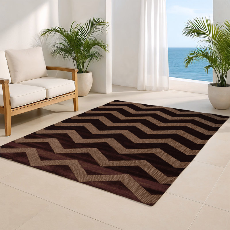Tapis intérieur / extérieur noir à carreaux, Rectangulaire 2 pi x 3 pi