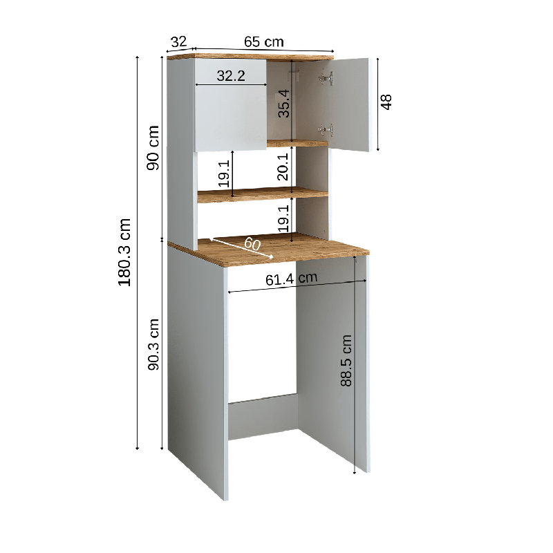 Manufactured Wood Laundry Room Organiser, Natural