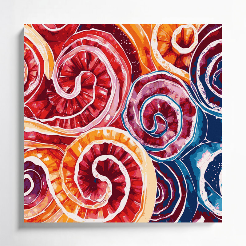 Desserts Fruit Roll Ups Beige Canvas Wall Art, 8" H x 8" W