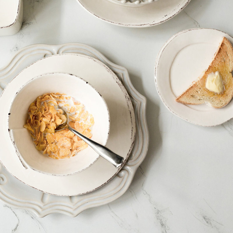 Lastra Handmade Stoneware Salad/Dessert Plate, Linen