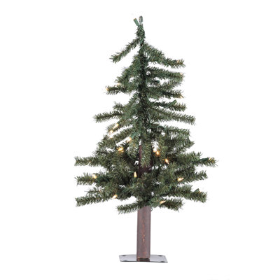 Natural Alpine 2' Lighted Cedar Christmas Tree