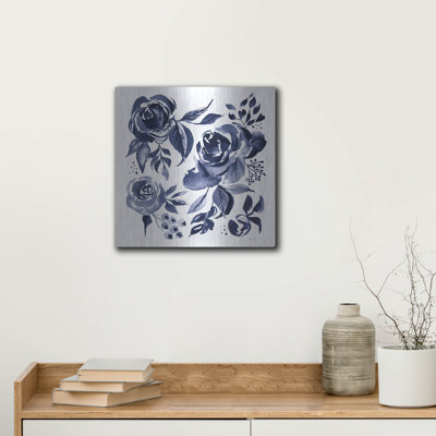 Art mural en métal Winston Porter «Delft Delight 4 Db No Words» par Kristy riz