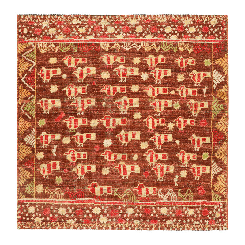 Burano Hand Knotted Wool Animal Print Area Rug, Rectangle 8' x 10'