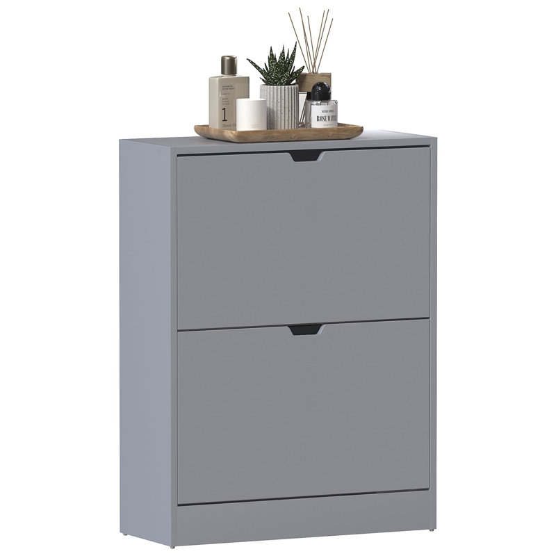 12 Pair Flip Down Shoe Storage, Grey