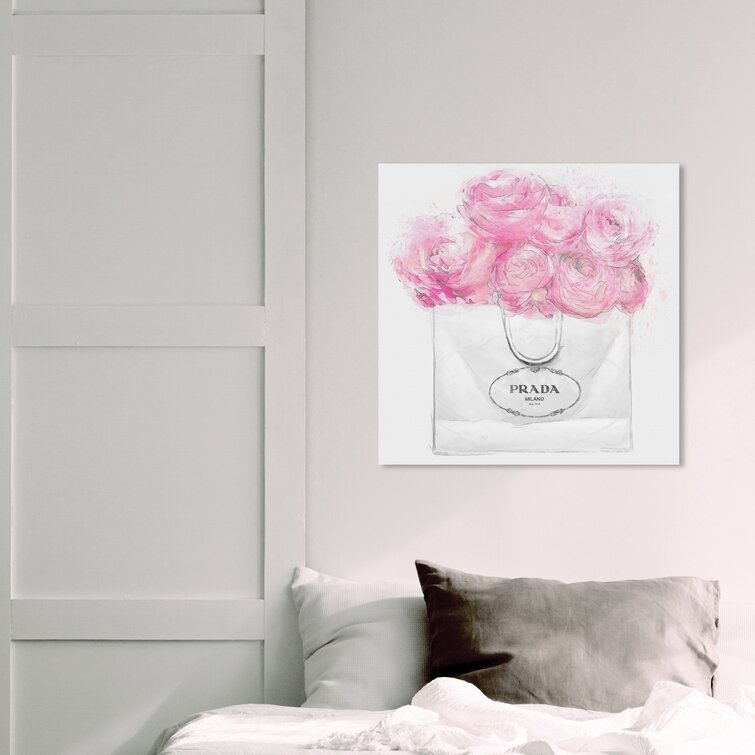 Stupell Industries Luxury Paint Drip Designer Logo White Blossom Motif  Canvas Wall Art, 30 x 30, Design by Madeline Blake 