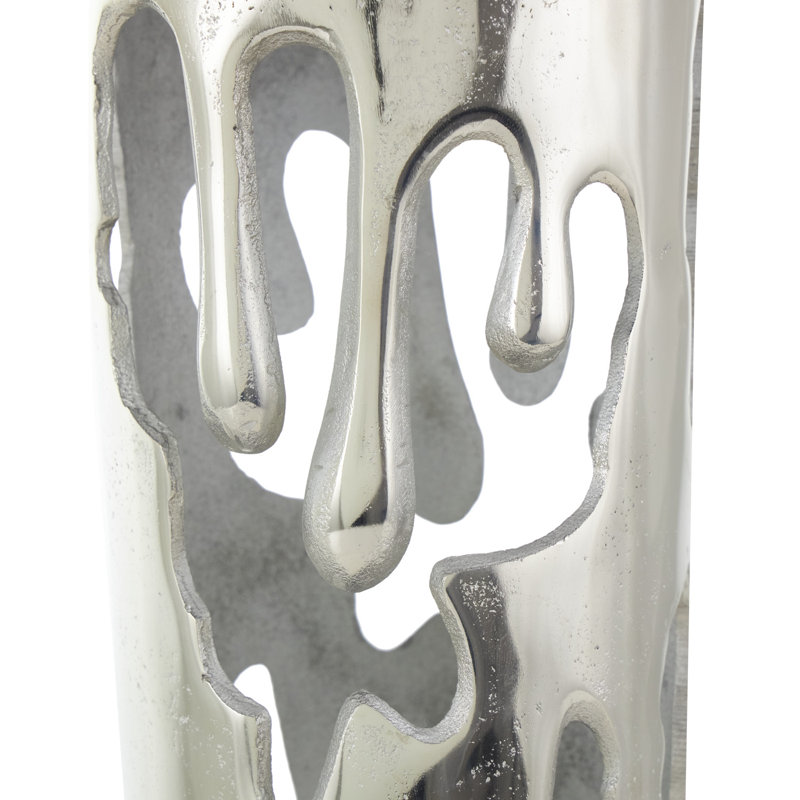 Moderna Aluminum Floor Vase, Silver