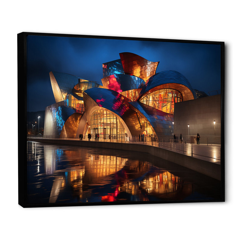 Espagne, musée Guggenheim, Bilbaoin IV sur toile, Cadre flottant noir, H 12 po x l 20 po x P 1 po