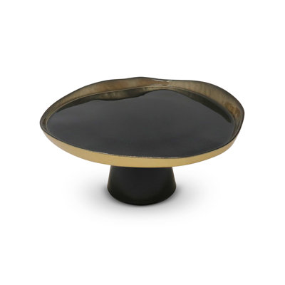 Organic Shaped Cake Plate with Gold Detail