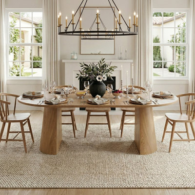 47"-65"-83" Round-To-Oval Extendable Dining Table With 3-in-1 Design