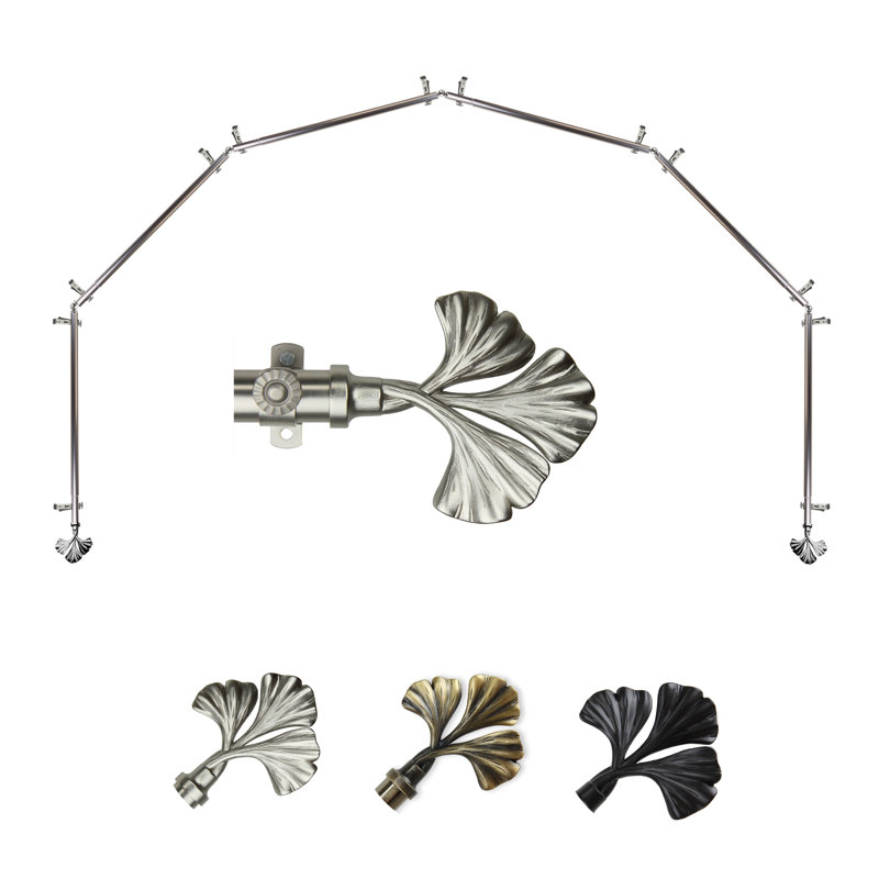 Ensemble de tringle à rideaux simple et quincaillerie Dayana, 18 à 28 po (de chaque côté), Nickel satiné