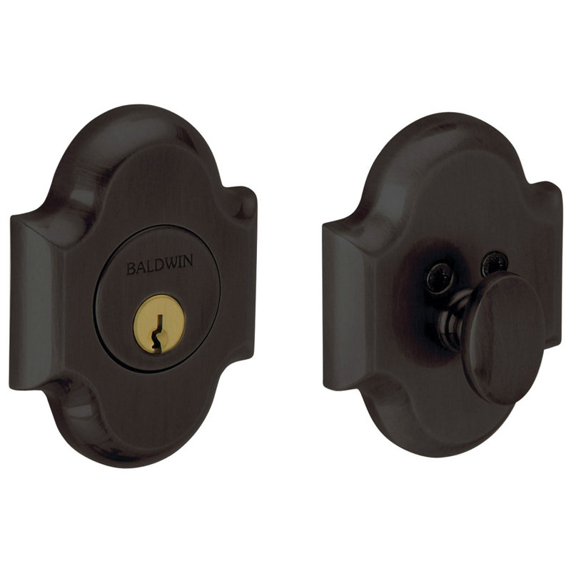 Boulder Arched Single Cylinder Deadbolt, Vintage Brass