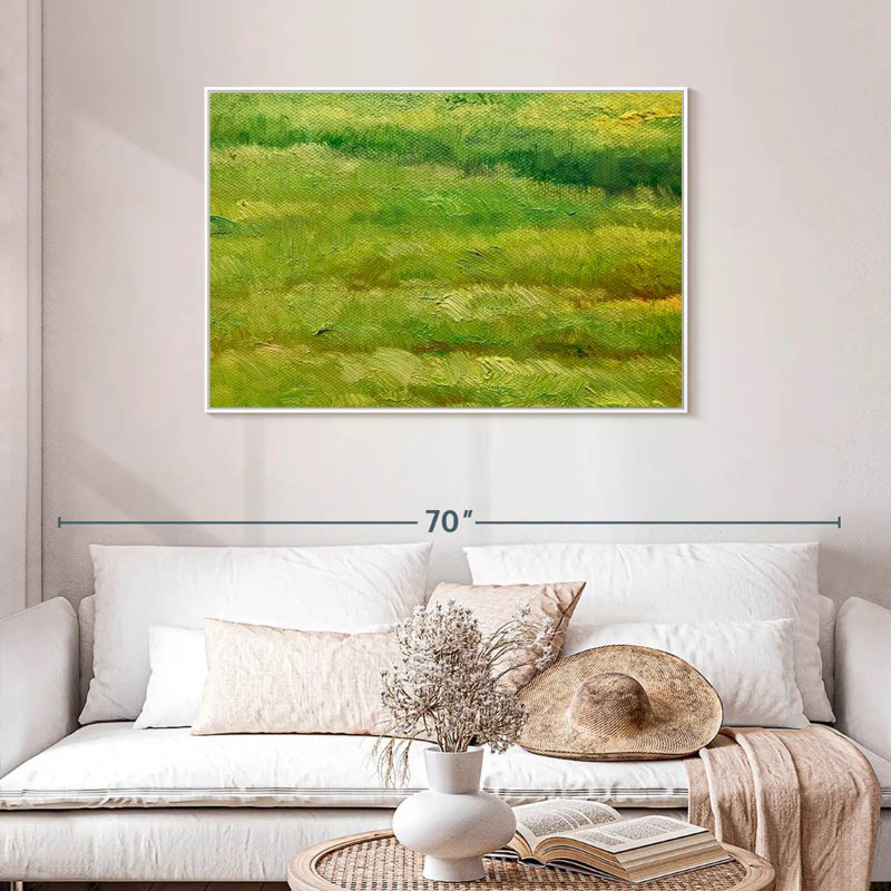 Green Fields, 43" X 29", Floating Frame White