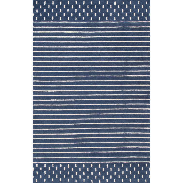 Xzayden Striped Wool Area Rug
