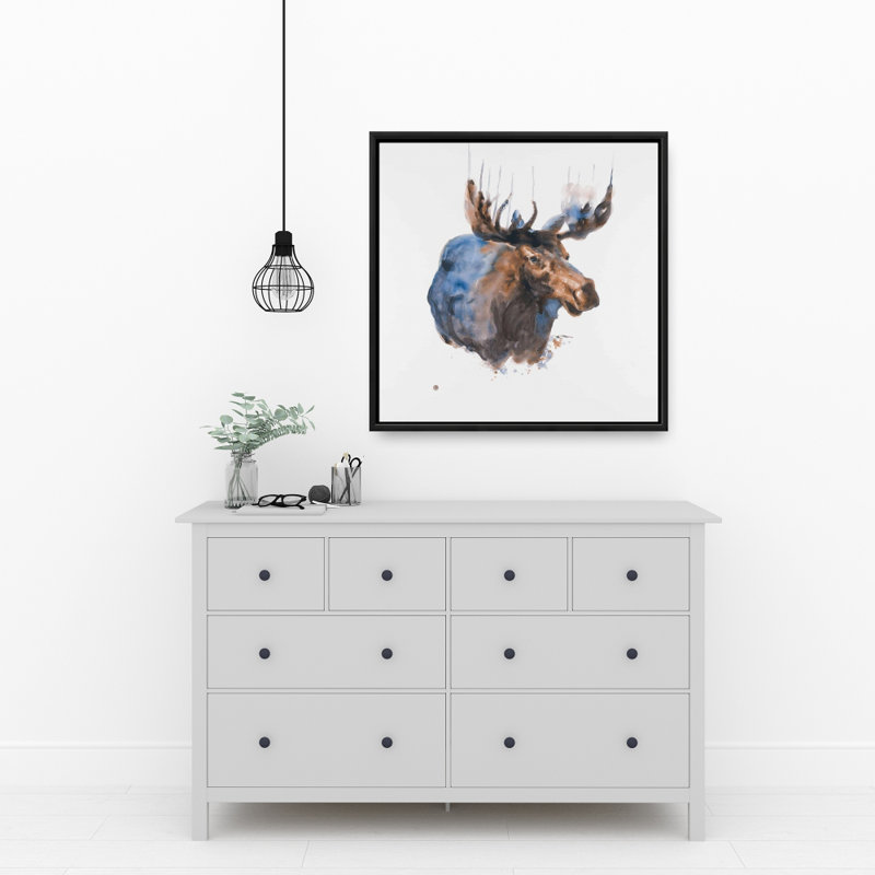 " Abstract Blue Moose ", 24" H x 24" W