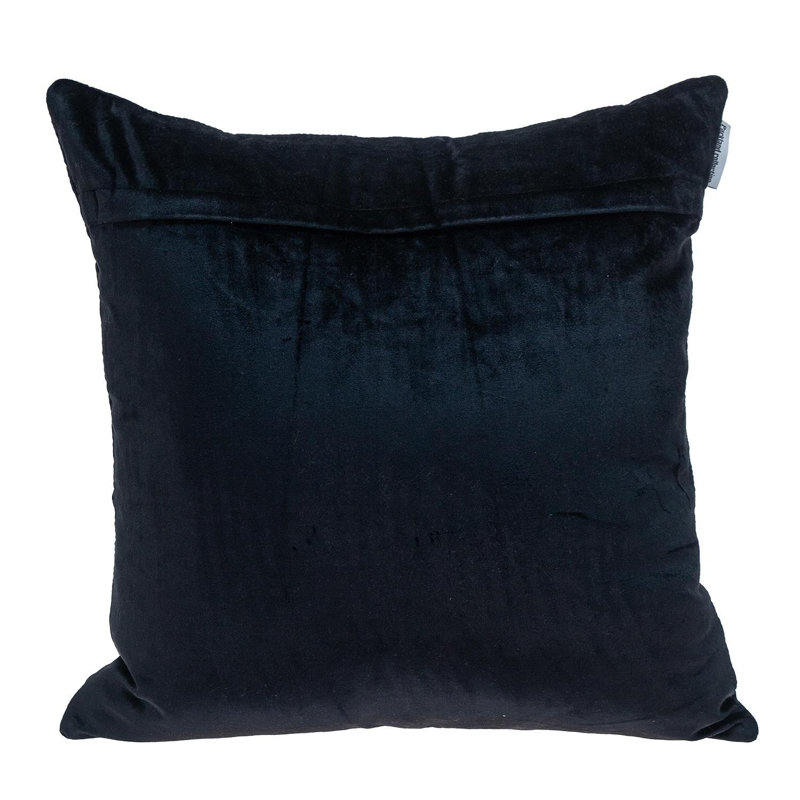 20" Black Cotton Blend Throw Pillow, Black
