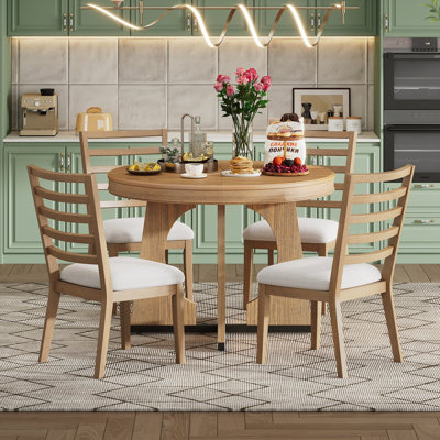 Ensemble de table ronde pour 4 personnes avec chaises