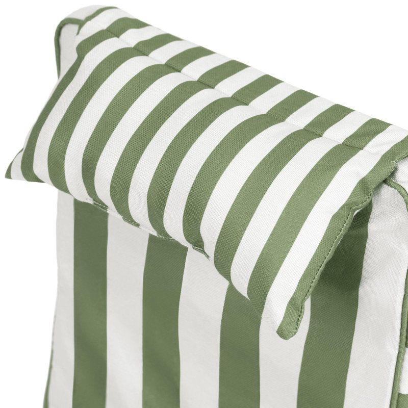 icon Outdoor High Back Seat Pad, Pack of 2, Brown Stripe, Green