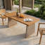 Table de salle à manger d'extérieur en bois d'acacia, finition teck + osier brun-130095885