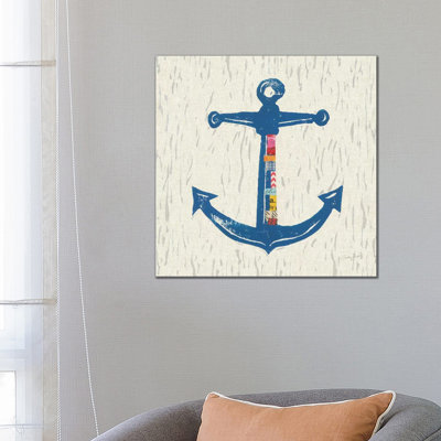 Nautical Collage on Linen III 1 Piece Wrapped Canvas Wall Art