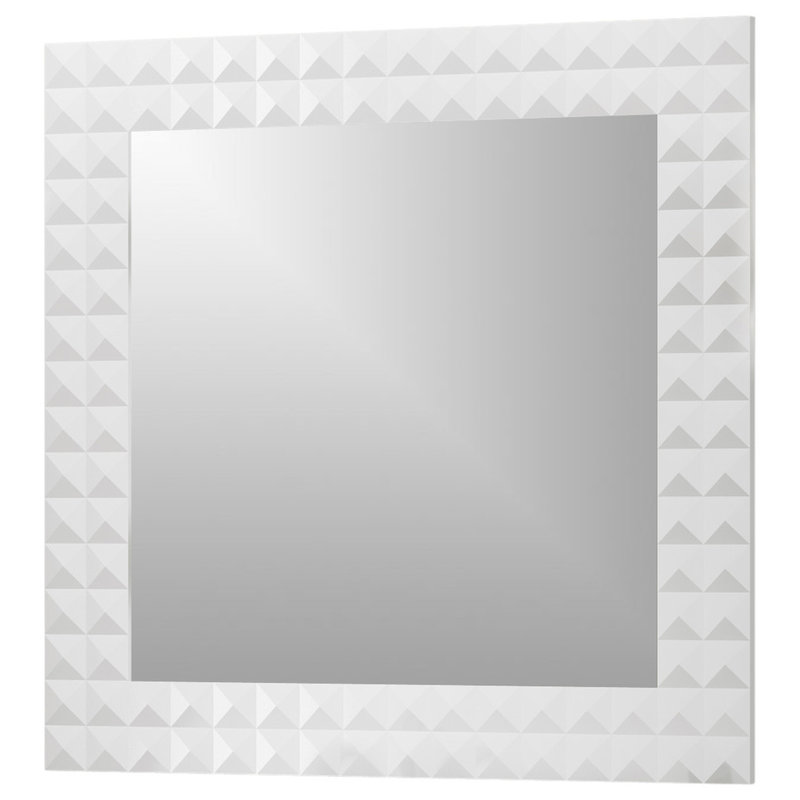 Miroir d’appoint à cadre mural Diamond, H 32,5 po x l 40 po, Blanc
