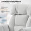 Chaise de bureau à haut dossier, chaise de bureau inclinable avec repose-pieds, coussin épais, mousse à haute résilience, hauteur réglable, roulettes, blanc crème