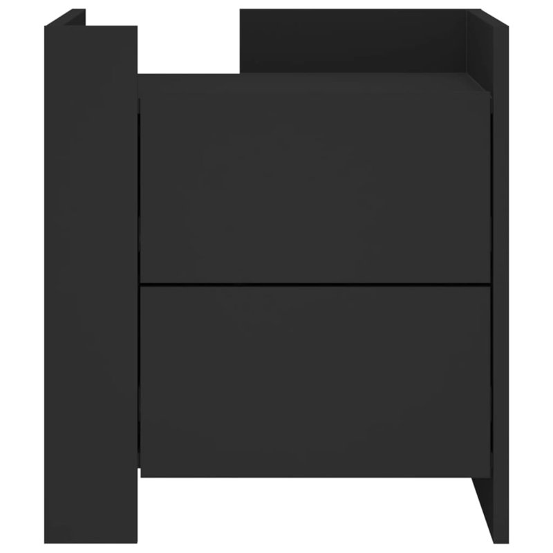 Quentavia 45cm W Manufactured Wood Bedside Table, Black