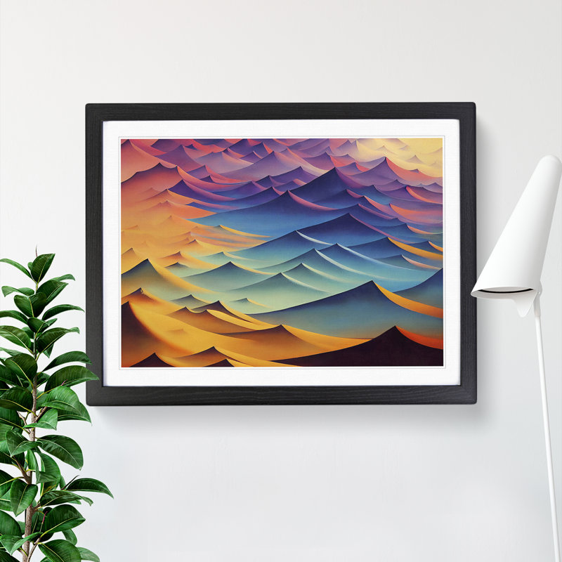 Wild Abstract Mountains - Framed Print, Black Framed, 34cm H x 46cm W x 2cm D