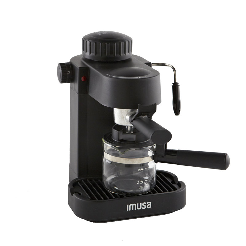 Black Semi-Automatic Espresso Maker with Steam Wand