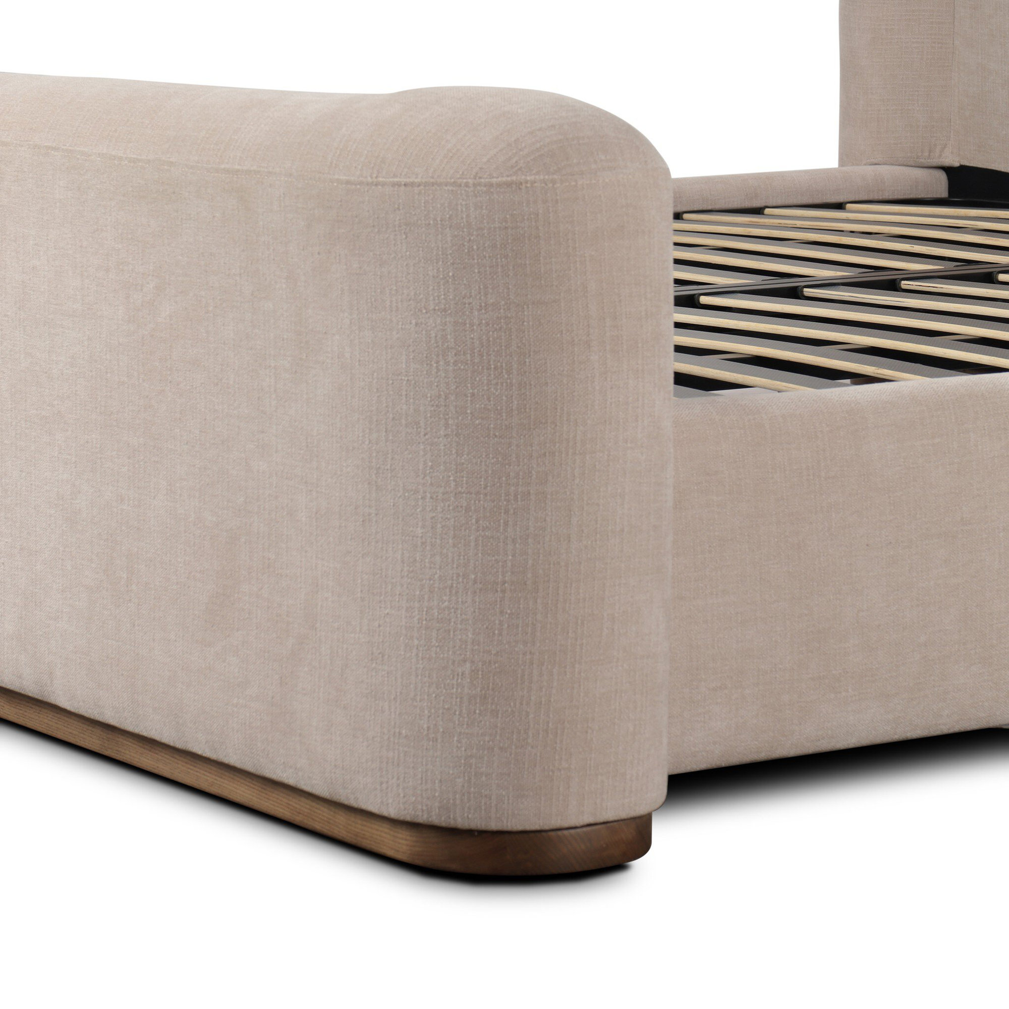 Fane Upholstered Wingback Bed, Queen, Holland Sand