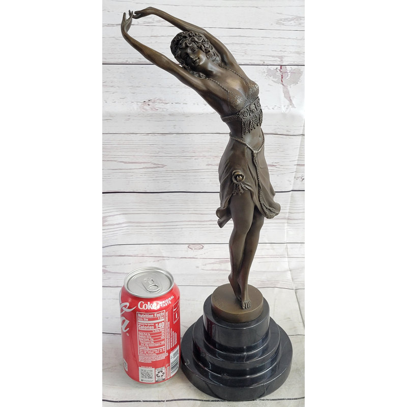 Art déco bronze gracieuse ballerine Cinquième pose Ballet Belly Dancer Girl Sculpture Statue