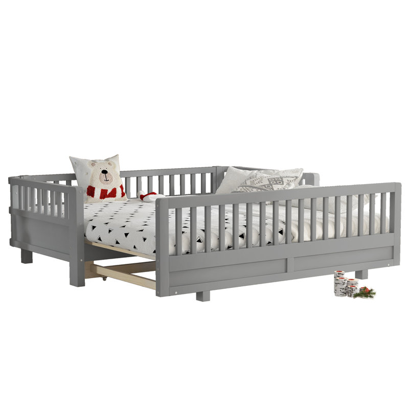 Lits simples convertibles en bois, plateforme gris moderne, utilisation domestique compacte