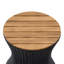 Table de bout de patio ronde 17,5 po avec plateau en bois et base de sablier PE-124178215