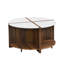 Ensemble de 4 tables basses rondes robustes et faciles à assembler à 4 niveaux avec rangement pour le salon et le jardin