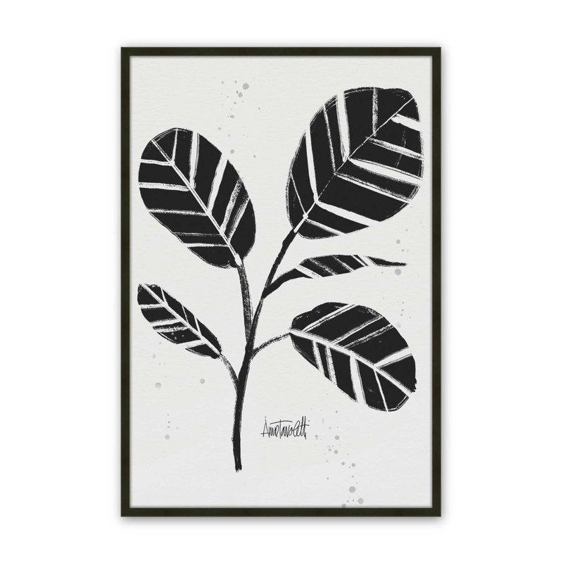et botanique IV, Encadrement ouvert, noir satiné, H 11 po x l 9 po