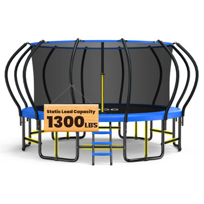 MAXLEAD Round Backyard Trampoline with Safety Net Enclosure