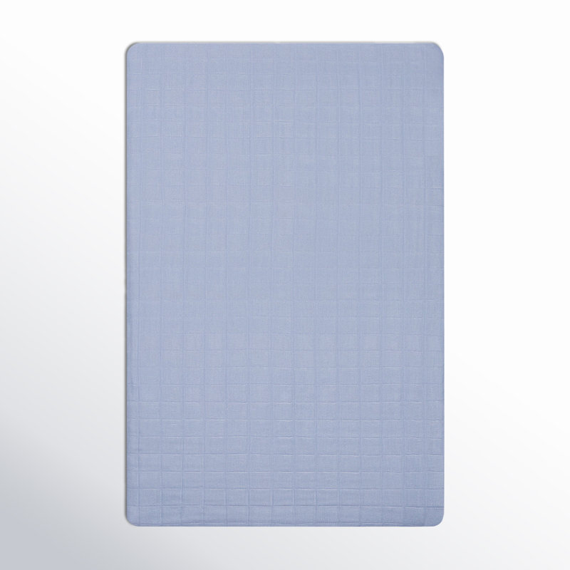 Dewdrop Blue Organic Cotton Muslin Bassinet Sheet