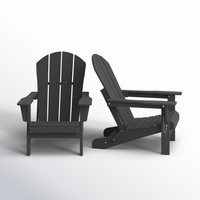 Laguna Foldable Outdoor Adirondack Set, Gray