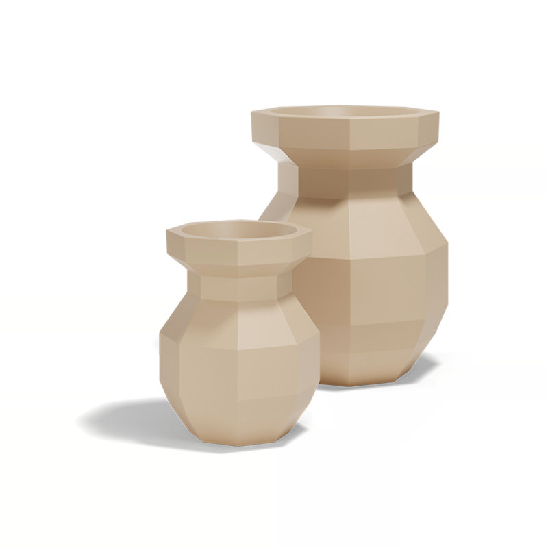 Origami - Yuri Planter, 31.5" H x 20.75" W x 20.75" D, Camel