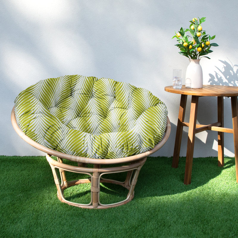 Arkeisha Outdoor 4'' Papasan Seat Cushion, Green, 48" W x 48" D