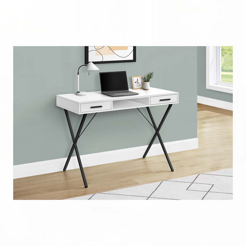 Bureau d'ordinateur à domicile avec tiroir, Blanc