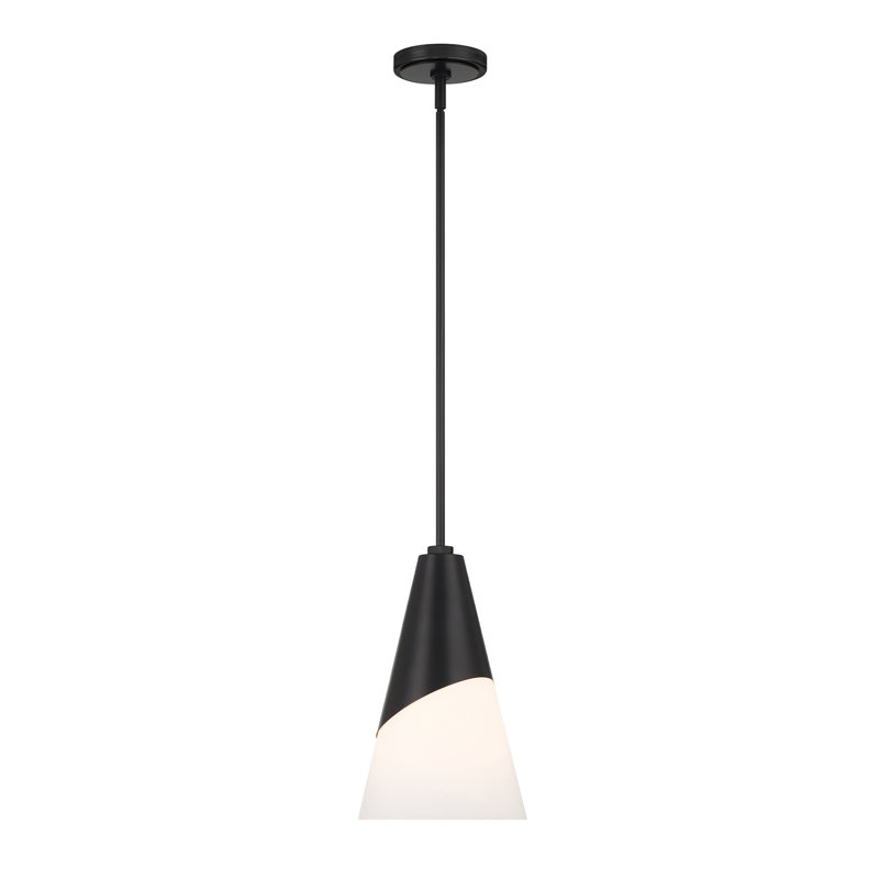 Brian Patrick Flynn Tori 1 Light Pendant, Matte Black