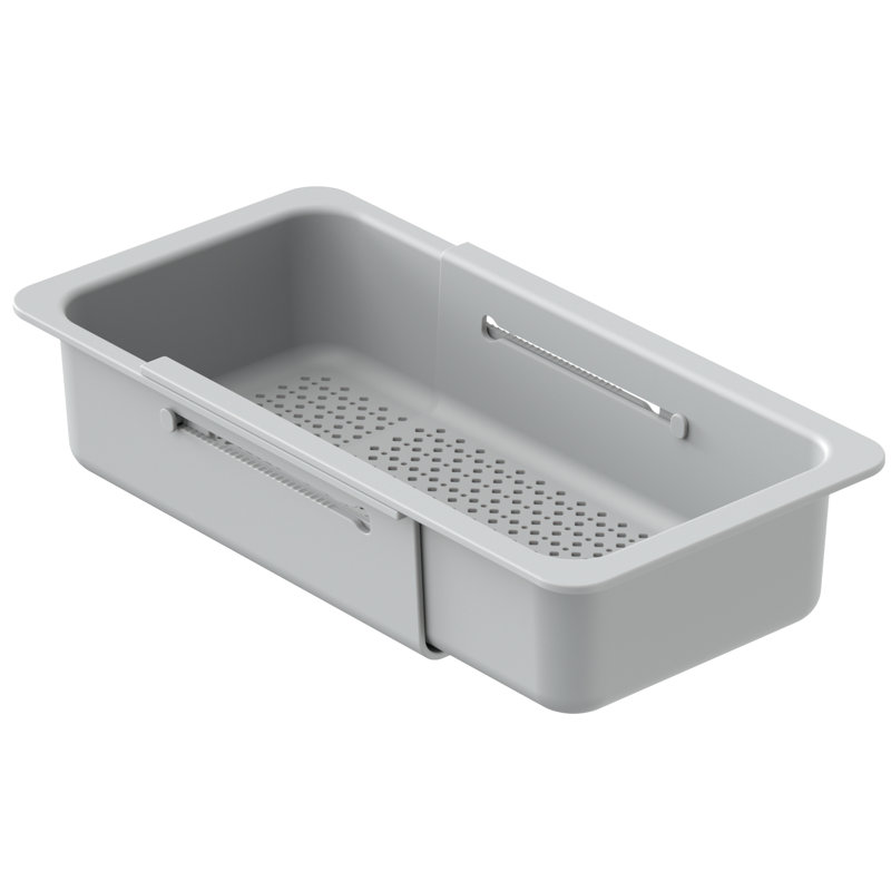 Passoire KRAUS extensible pour évier de cuisine / Passoire au-dessus de l'évier pour le rinçage et le séchage convenant à la plupart des éviers, gris clair