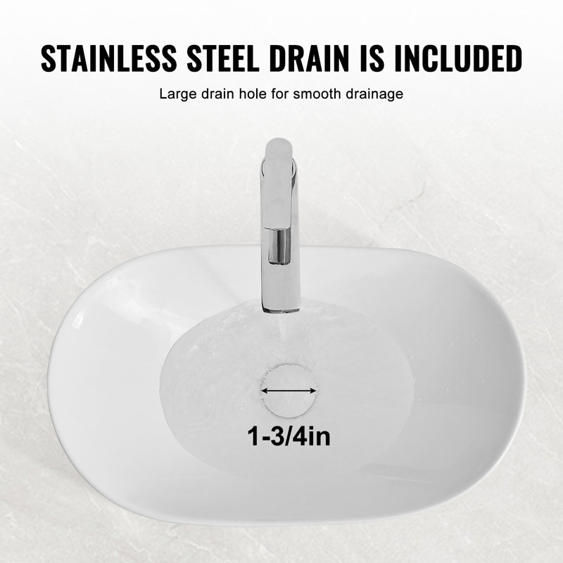 Comptoir de meuble-lavabo vasque moderne en céramique 23,3 po x 14,2 po