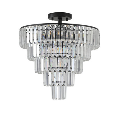 Plafonnier lustre en cristal noir de 20 po, luminaire encastré de luxe moderne 10 lumières, éclairage élégant pour le salon, la salle à manger, la chambre à coucher (sans ampoules)